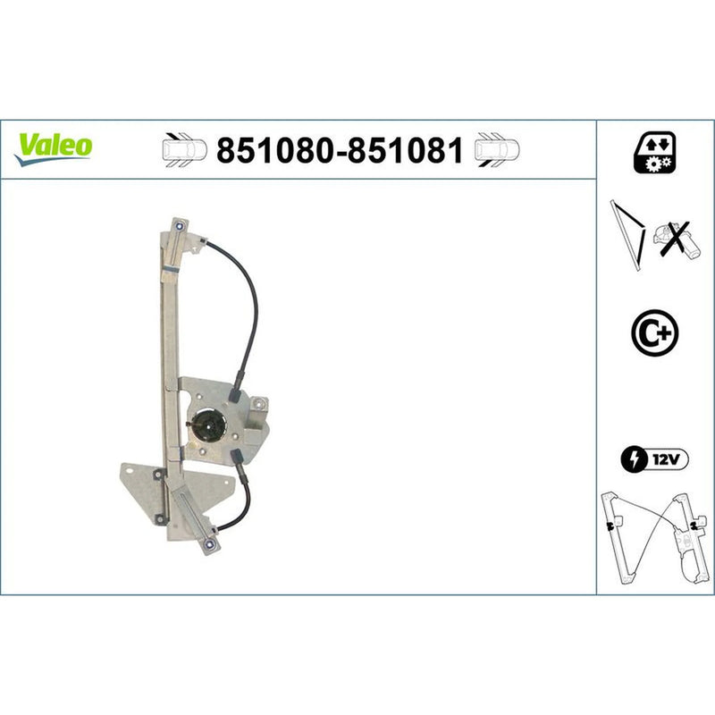 Valeo Electric Window Regulator Lifter Left Rear 851080