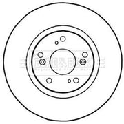 Borg & Beck Front Brake Discs & Pads fits Honda Civic IX Tourer 2014-2016 1.8
