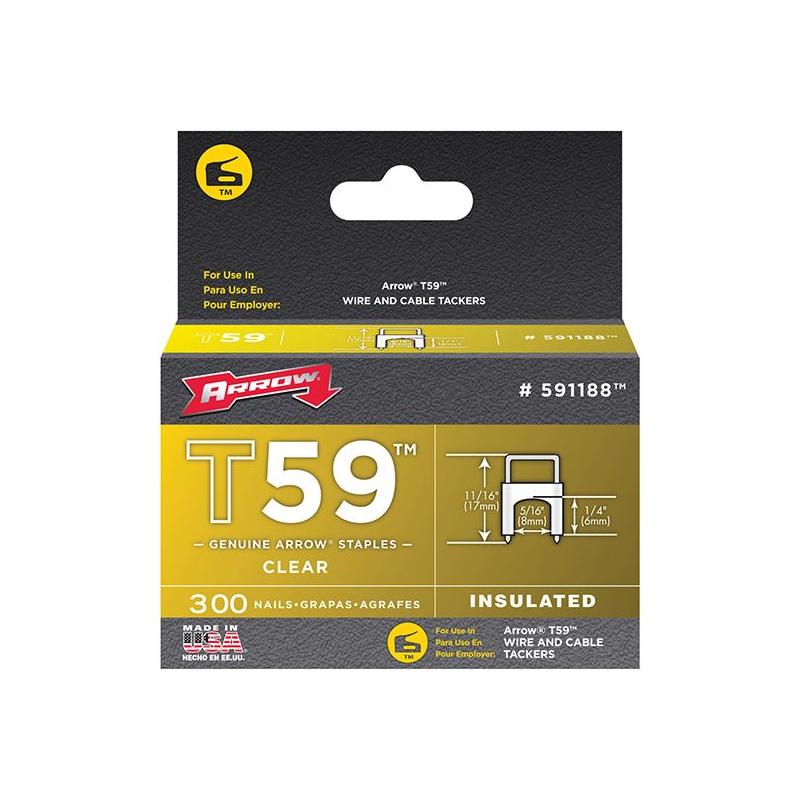 Arrow T59 Insulated Staples Clear 6 x 8mm (Box 300) Arrow - NN4 Online