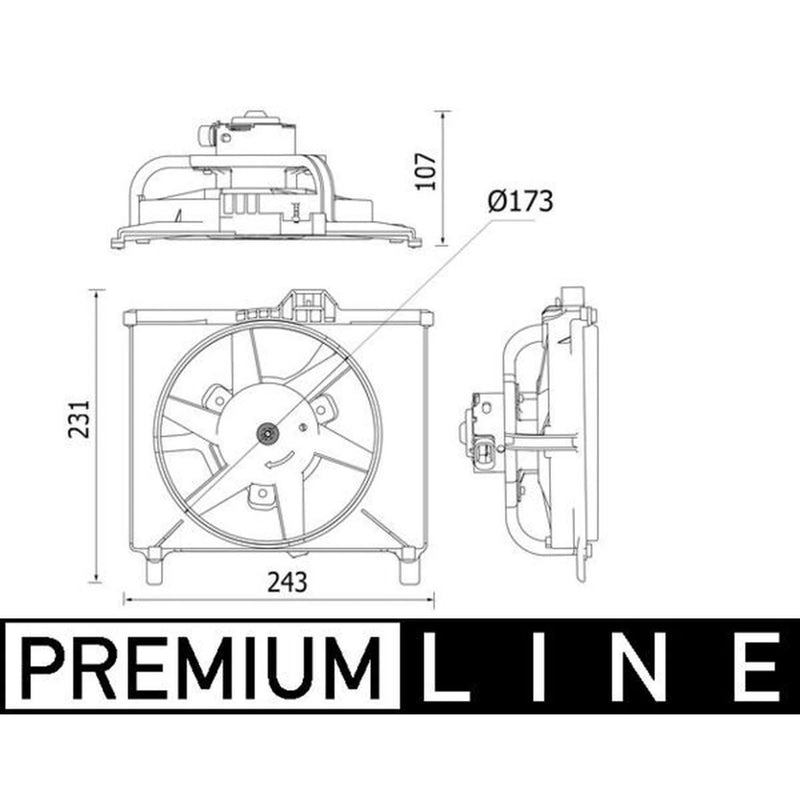 Mahle Engine Cooling Fan fits Smart Fortwo 2007-2013