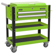 Sealey HD Mobile Tool & Parts Trolley 2 Drawer-Locking Top HV Green AP760MHV Sealey  - Dynamic Drive