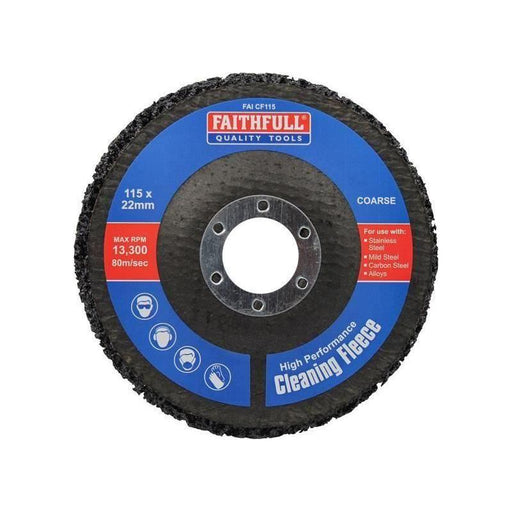 Faithfull Cleaning Fleece Disc Coarse 115 x 22mm Faithfull - NN4 Online