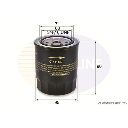 Comline Engine Oil Filter fits Daihatsu Charmant 1981-1984 1.6