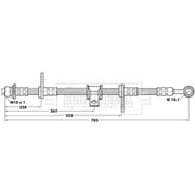 Borg & Beck Brake Hydraulic Hose Line Front Left BBH6619