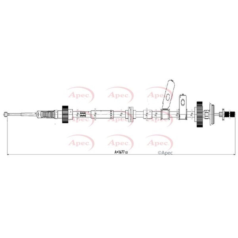 Apec Handbrake Cable Left Rear fits Land Rover Discovery III 2004-2009 2.7 4.4