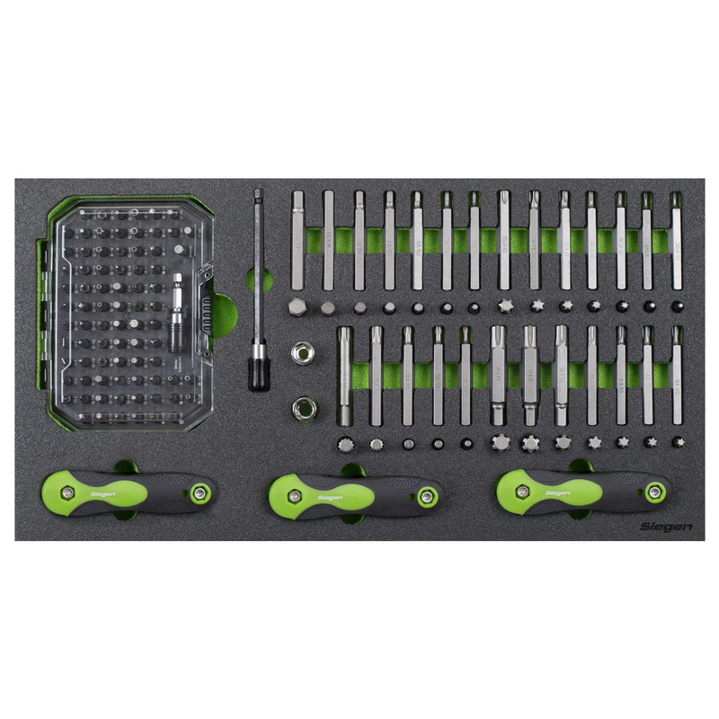Siegen Siegen Specialised Bit Set & Folding Hex Keys with Tool Tray 170pc S01275 Siegen - Dynamic Drive
