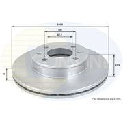 Comline 2 x Brake Discs fits Hyundai Getz 2002-2010 1.1 1.3 1.4 1.5 1.6