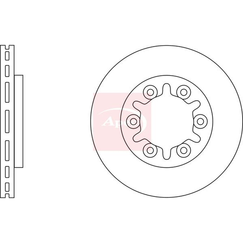 Apec Front Brake Vented Discs & Pads fits Nissan Pick Up 2002-2012 2.5