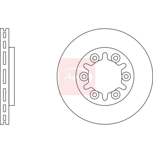 Apec 2 x Vented Brake Discs fits Nissan Pick Up 2002-2012 2.5