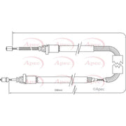 Apec Handbrake Cable Right Rear fits Renault Clio III 2005-2014