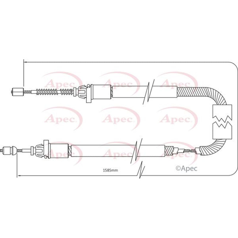 Apec Handbrake Cable Right Rear fits Renault Clio III 2005-2014
