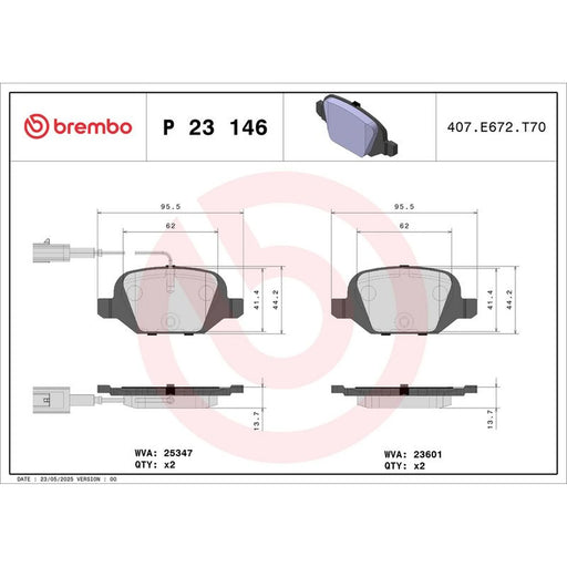 Brembo Front & Rear Pads fits Fiat 500X 2014-2018 1.3 1.4 1.6 2.0