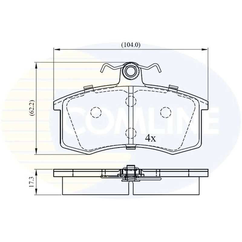Comline 4 x Front Brake Pad Set fits Lada 110 1995-2012 1.5 1.6