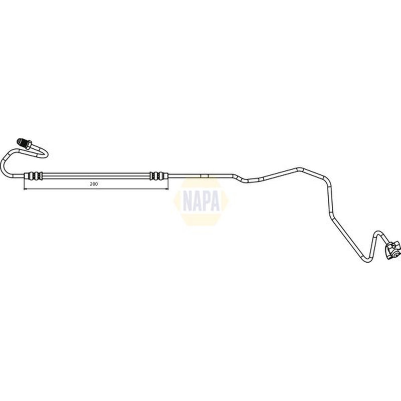 NAPA Brake Hydraulic Hose Line Rear Left fits Citroën C4 2004-2011 1.4 1.6 2.0