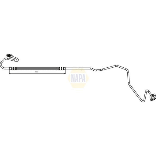 NAPA Brake Hydraulic Hose Line Rear Left fits Citroën C4 2004-2011 1.4 1.6 2.0