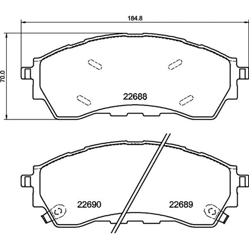 Brembo 4 x Front Brake Pad Set fits Ford Ranger 2011 on 2.2