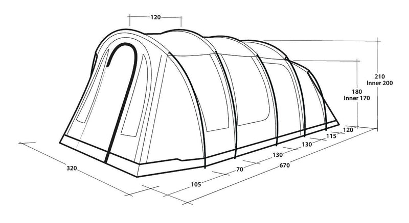 Outwell Phoenix 5 Pole Tent Green 5 Person Outwell - Dynamic Drive