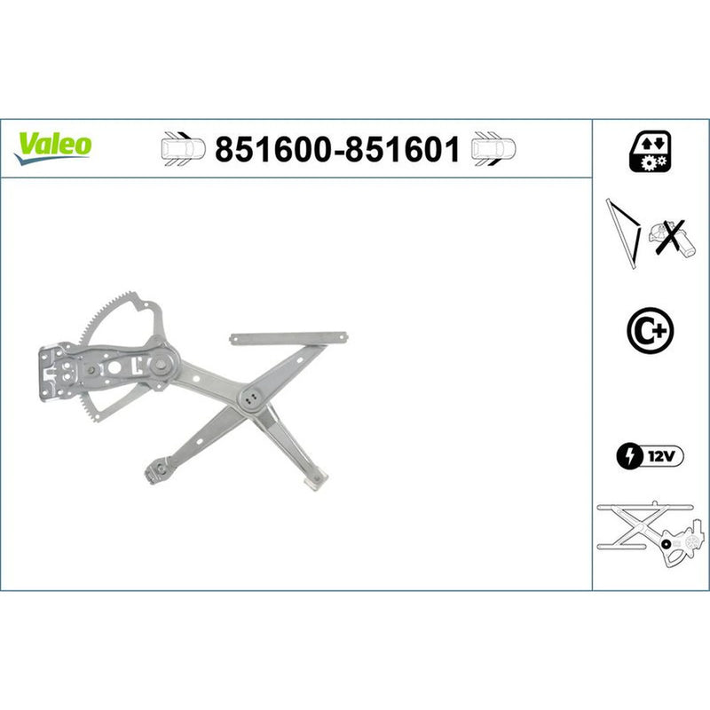 Valeo Electric Window Regulator Lifter Left Front 851600