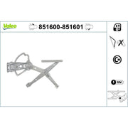 Valeo Electric Window Regulator Lifter Right Front 851601