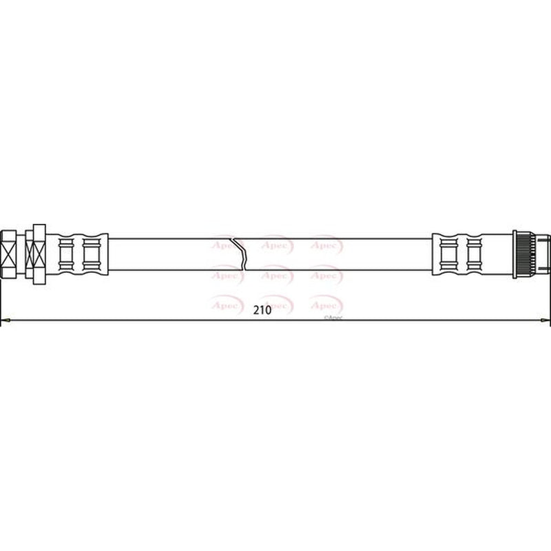 Apec Brake Hydraulic Hose Line Rear fits Renault Espace 2002-2015