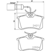 Mintex Rear Brake Pad Set fits Audi A4 B5 2000-2001