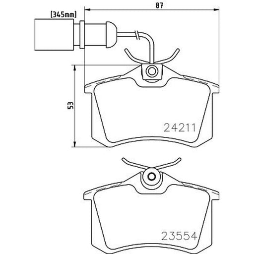 Mintex Rear Brake Pad Set fits Audi A4 B5 2000-2001
