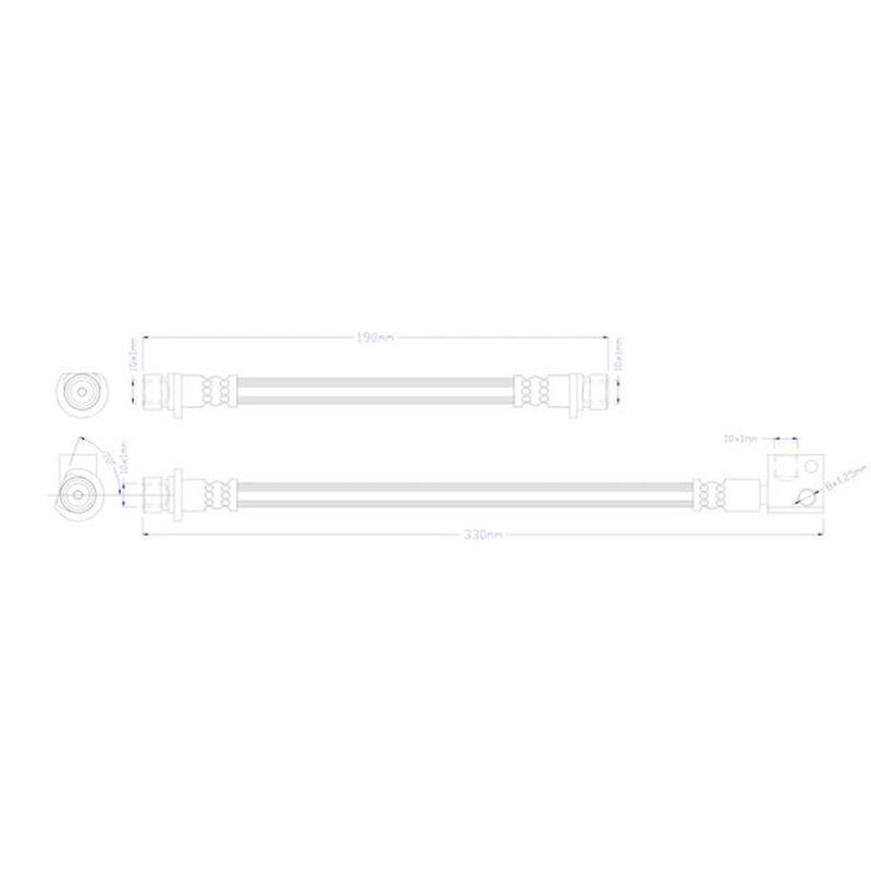 Juratek Brake Hydraulic Hose Line Rear Left fits Honda Civic IX 2012-2016