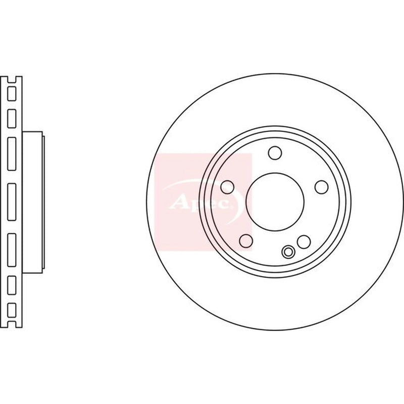 Apec 2 x Vented Front Brake Discs DSK3416-x2