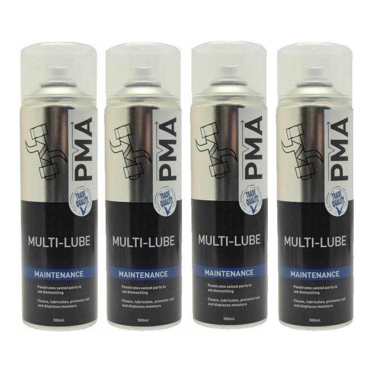 4 x PMA Multi-Lube, Penetrating & Dismantling Lubricant Fluid Spray 500ml MLUBE PMA  - Dynamic Drive