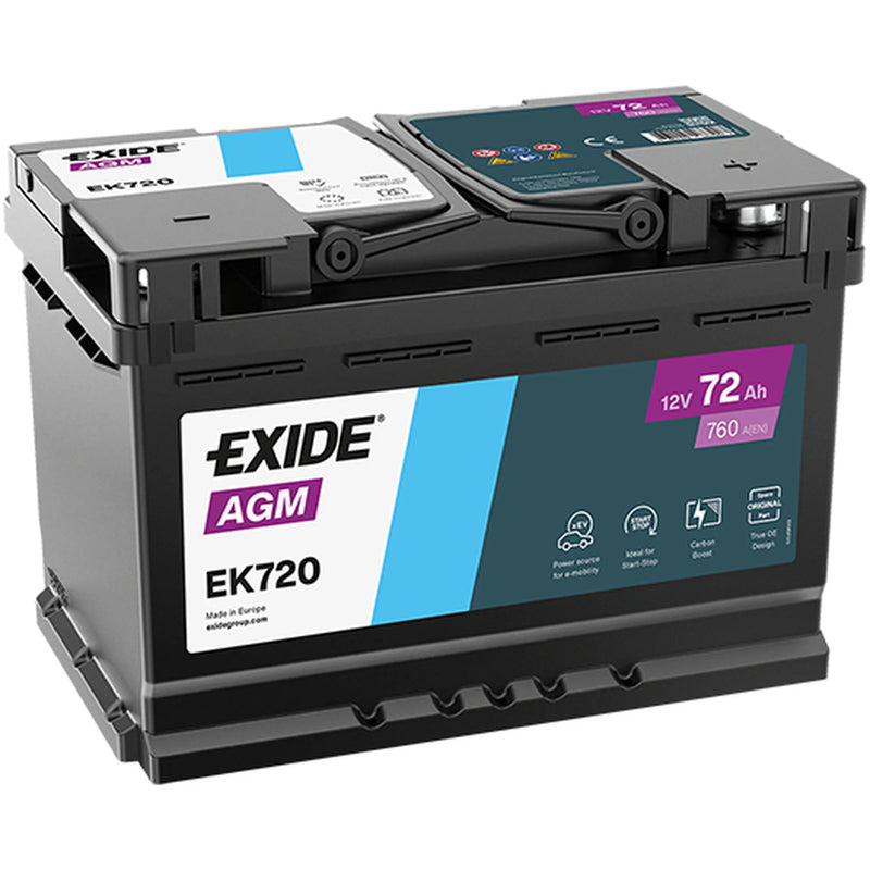 Exide Battery 12V 72Ah 760A EK720