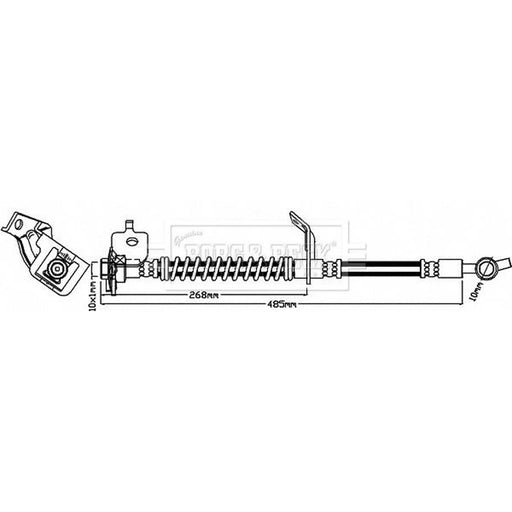 Borg & Beck Brake Hydraulic Hose Line Front Right BBH8518