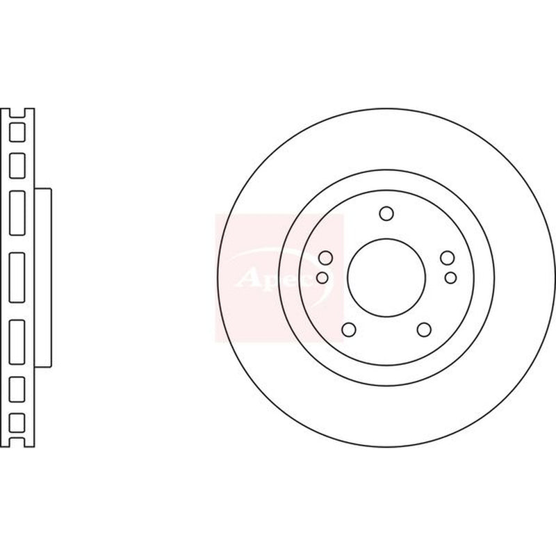 Apec 2 x Vented Brake Discs fits Mitsubishi Lancer 1996-1997