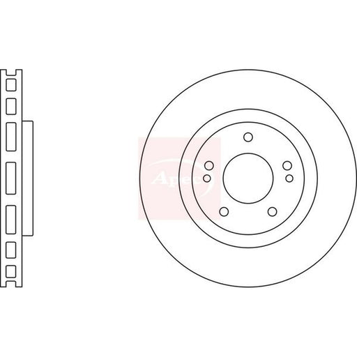 Apec 2 x Vented Brake Discs fits Mitsubishi Lancer 1996-1997