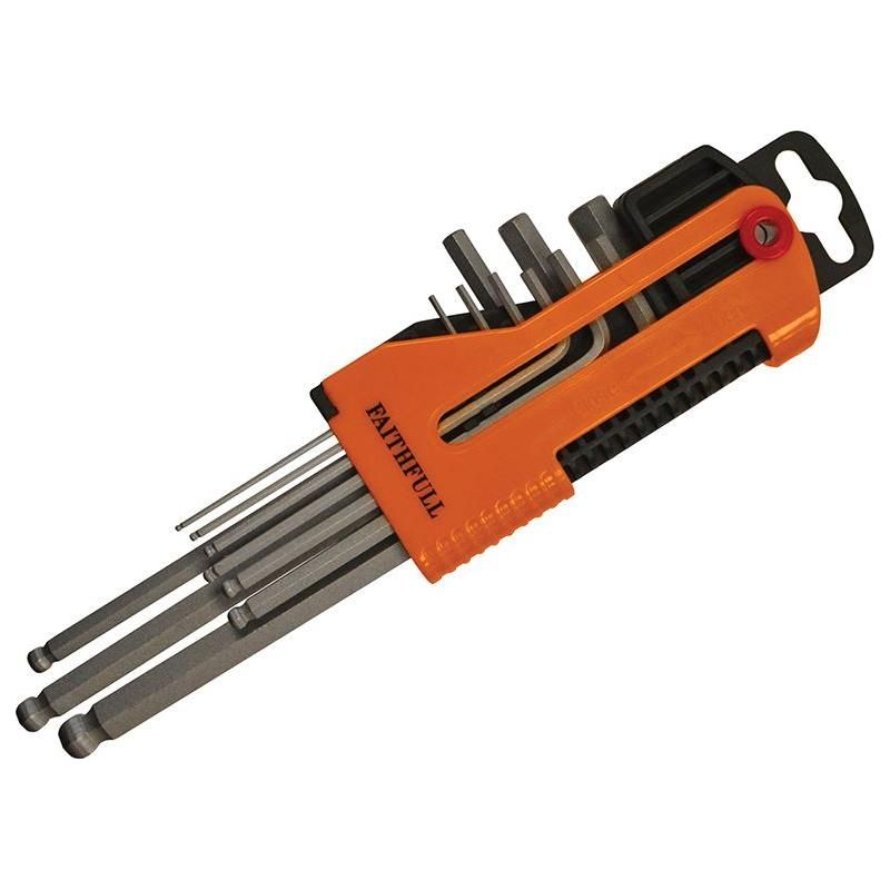 Faithfull Metric Long Arm Ball End Hex Key Set, 9 Piece Faithfull - Dynamic Drive