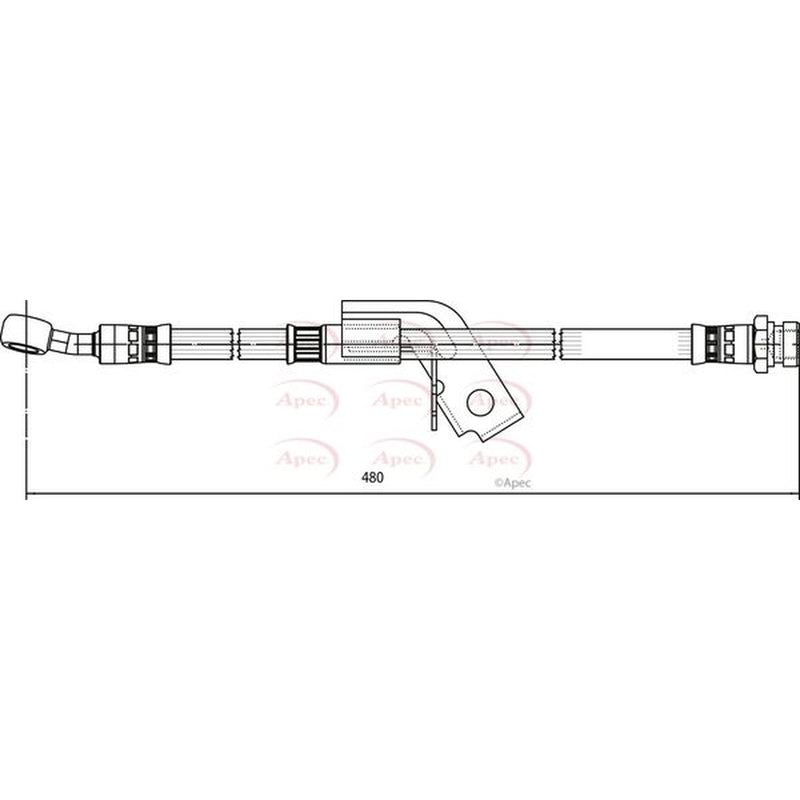 Apec Brake Hydraulic Hose Line Rear Right fits Hyundai Getz 2002-2010