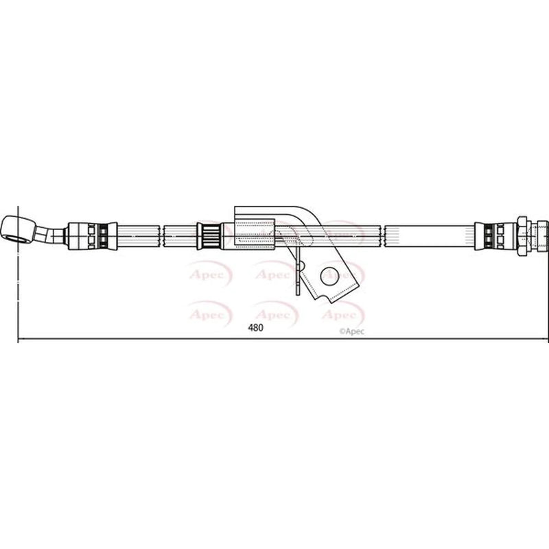 Apec Brake Hydraulic Hose Line Rear Right HOS4141