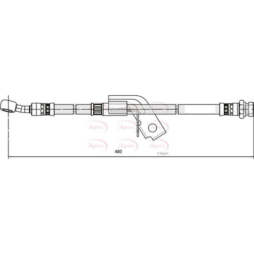 Apec Brake Hydraulic Hose Line Rear Right fits Hyundai Getz 2002-2010