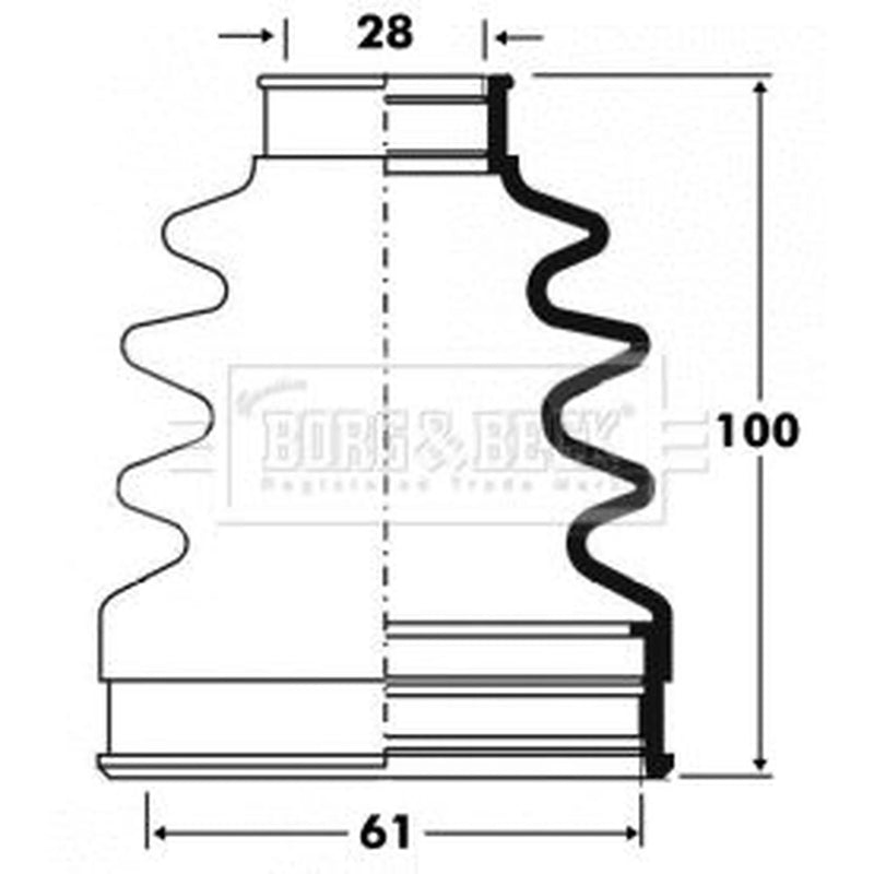Borg & Beck Drive Shaft Bellow Kit transmission sided BCB2838
