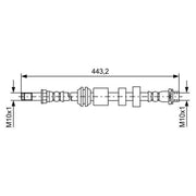 Bosch Brake Hydraulic Hose Line Front fits Volvo V40 2012-2019