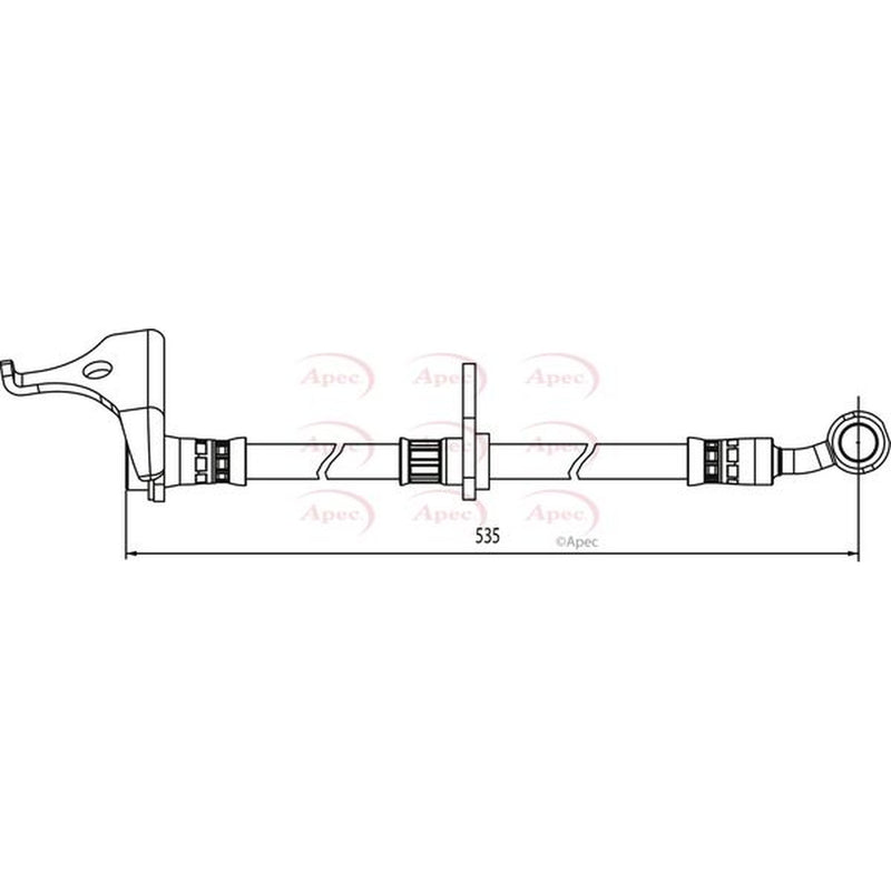 Apec Brake Hydraulic Hose Line Front Right fits Honda Insight 2009-2013 1.3