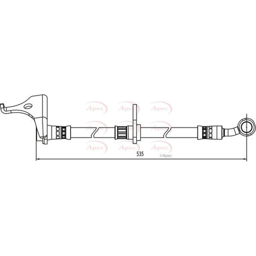 Apec Brake Hydraulic Hose Line Front Right HOS3987