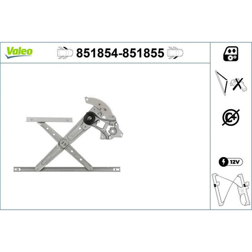 Valeo Electric Window Regulator Lifter Right Front 851855