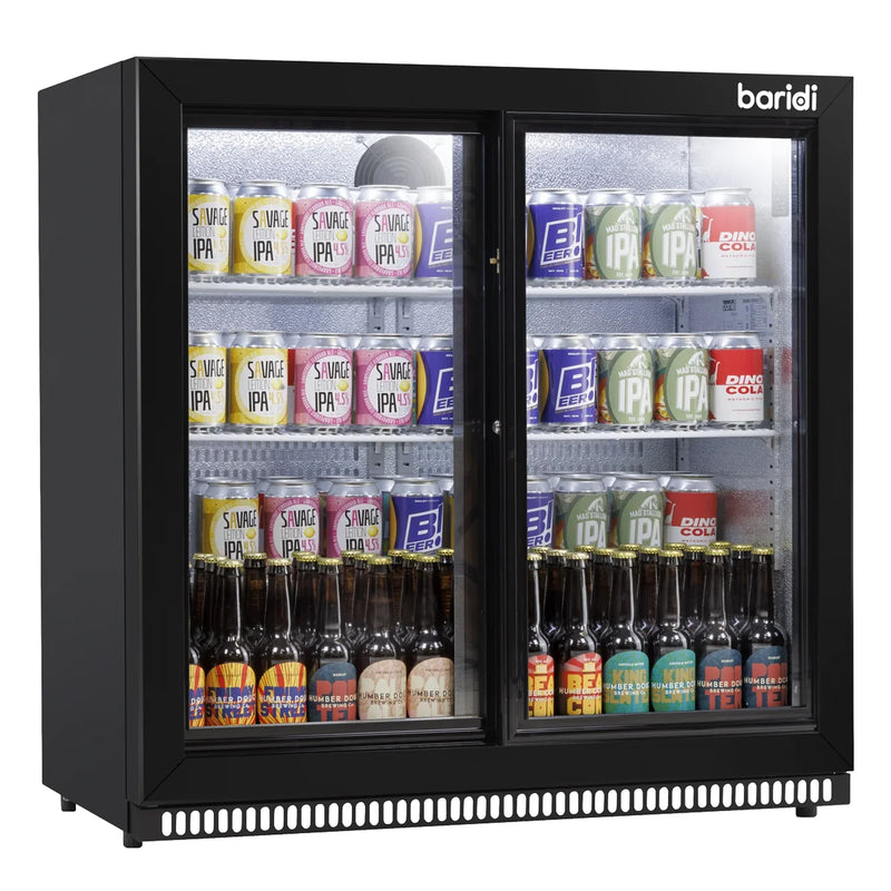 Baridi Back Bar Drinks Fridge Cooler DH273 190L Black
