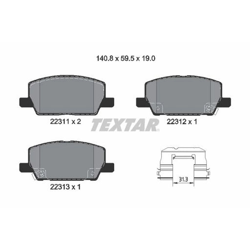 Textar Front Brake Pad Set 2231102