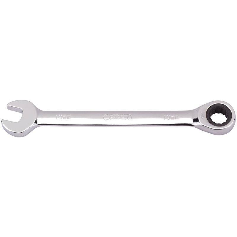Draper Metric Ratcheting Combination Spanner, 10mm 31007 Draper - Dynamic Drive