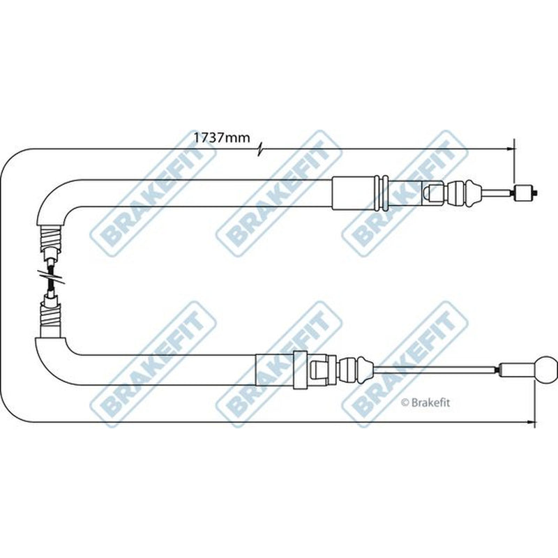 Apec Handbrake Cable Left Rear fits Citroën Dispatch II 2007-2016 1.6 2.0