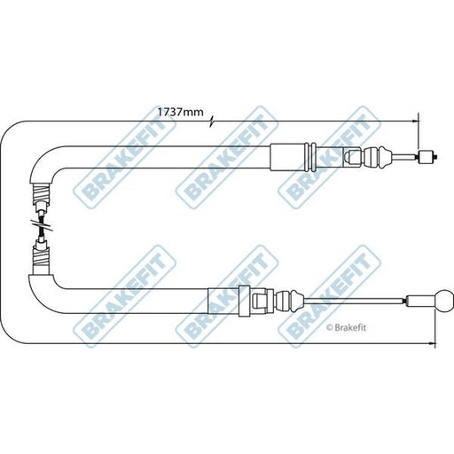 Apec Handbrake Cable Left Rear fits Citroën Dispatch II 2007-2016 1.6 2.0