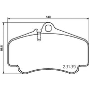 Mintex Front Brake Pad Set fits Porsche 911 1997-2012 3.4 3.6 3.8