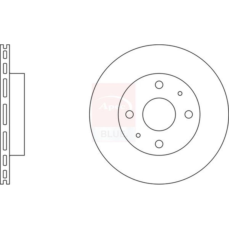 Apec Front Brake Vented Discs & Pads fits Daihatsu Charade VI 2003 on 1.0