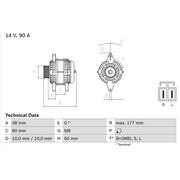 Bosch Car Alternator 12V 0 986 049 800